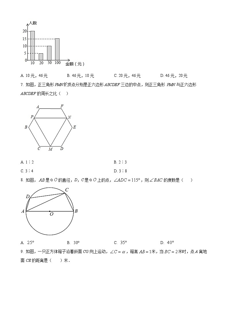 福建省莆田市城厢区莆田文献中学2023-2024学年九年级下学期期中数学试题（原卷版+解析版）02