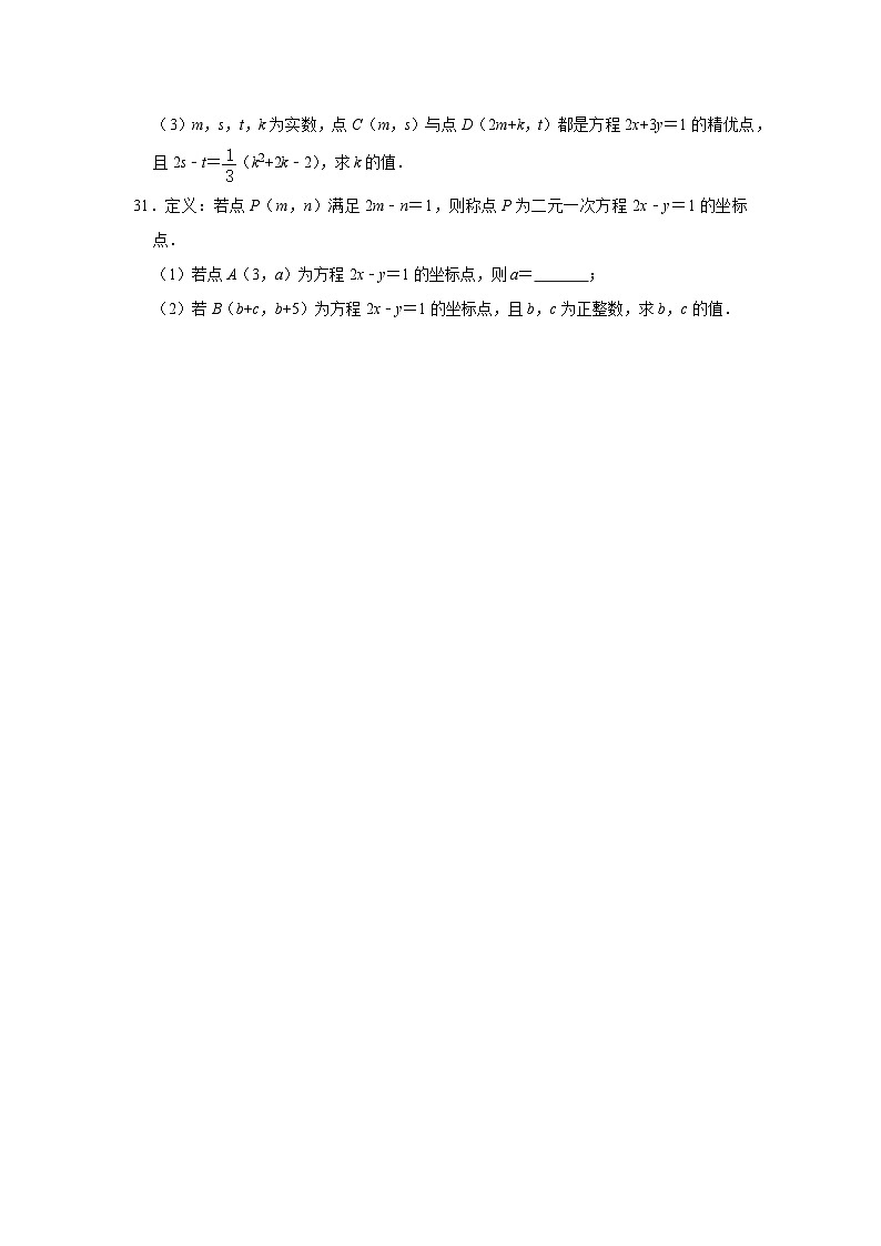二元一次方程的定义专项练习---2023-2024学年广饶县乐安中学七年级下册数学鲁教版（五四学制）第3页