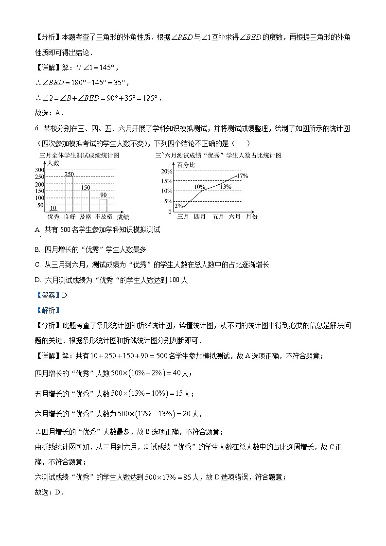 甘肃省平凉市崆峒区第七中学2023-2024学年九年级下学期第一次月考数学试题（原卷版+解析版）03