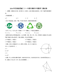 2024年甘肃省武威二十一中联片教研中考数学二模试卷（含解析）