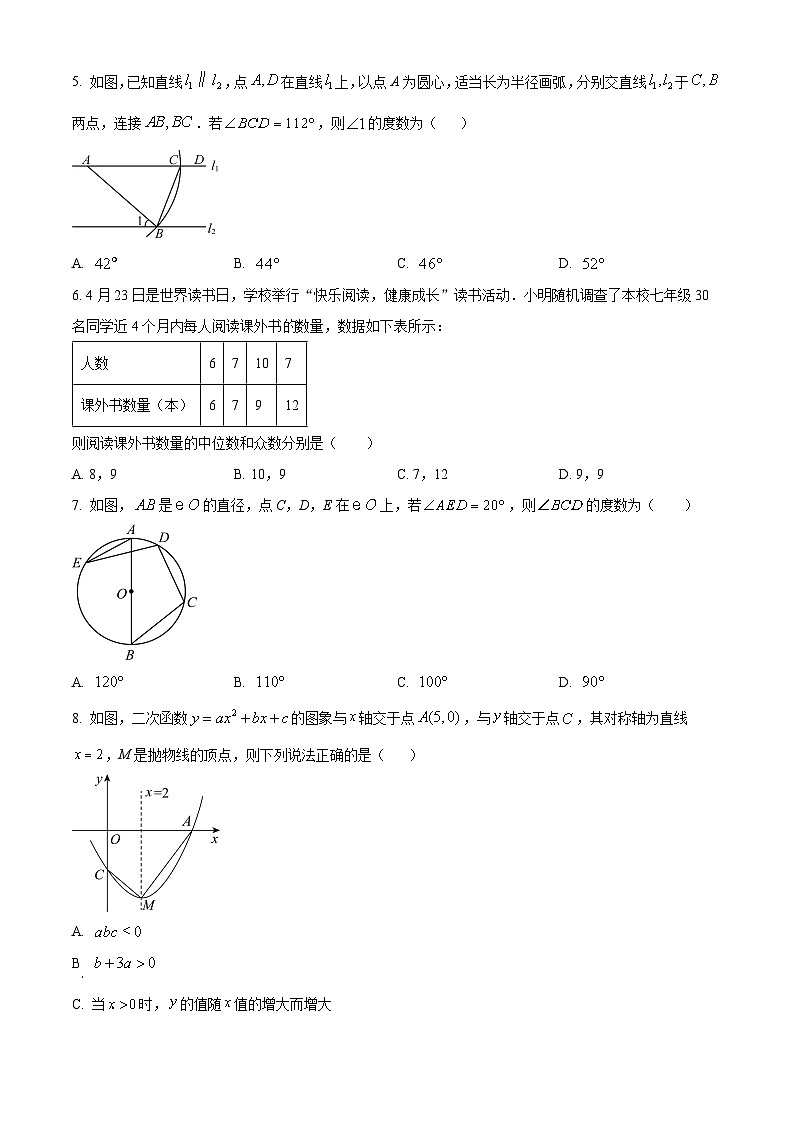 2024年山东省滨州市无棣县中考一模数学试题（原卷版+解析版）02
