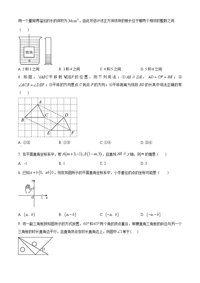 广东省惠州市惠阳区新圩中学2023-2024学年七年级下学期期中数学试题（原卷版+解析版）02