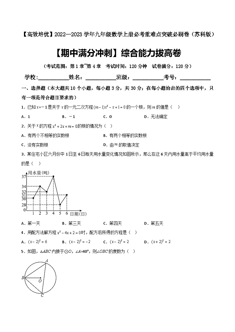 2022—2023学年九年级数学上册【期中满分冲刺】综合能力拔高卷（考试范围：第1章~第4章）01