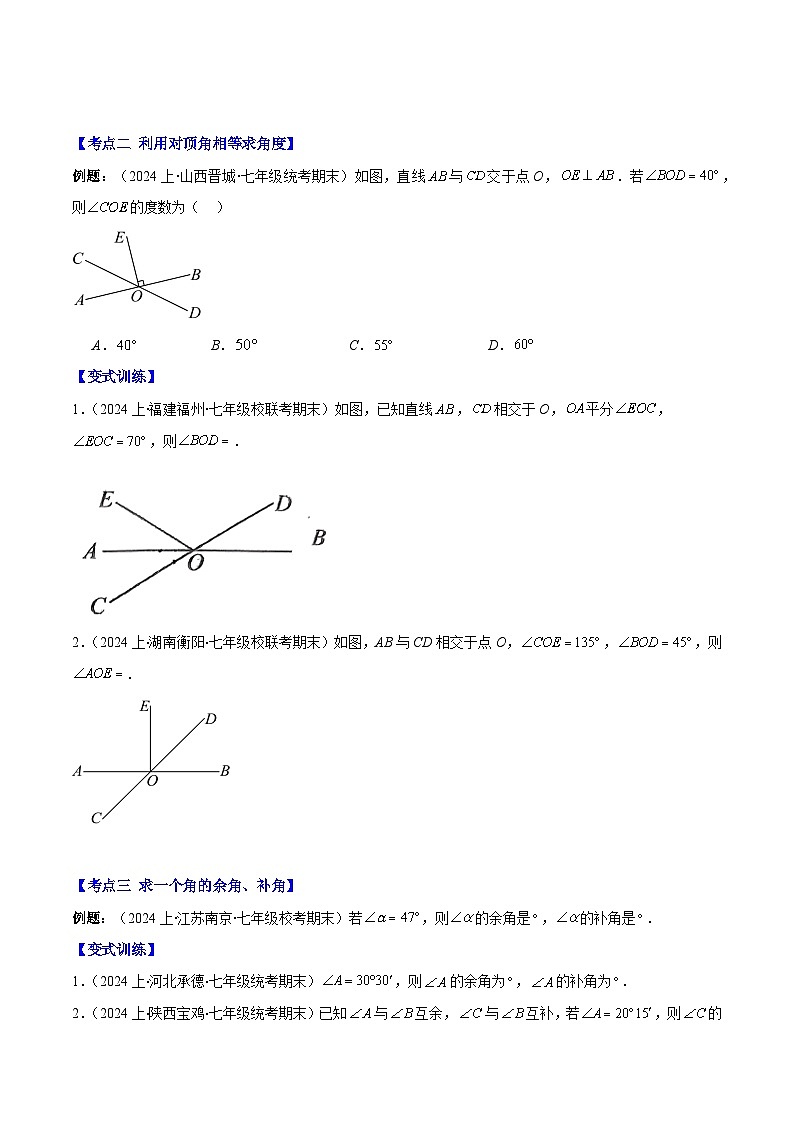 专题2.1 两条直线的位置关系之七大考点-【学霸满分】2023-2024学年七年级数学下册重难点专题提优训练（北师大版）02
