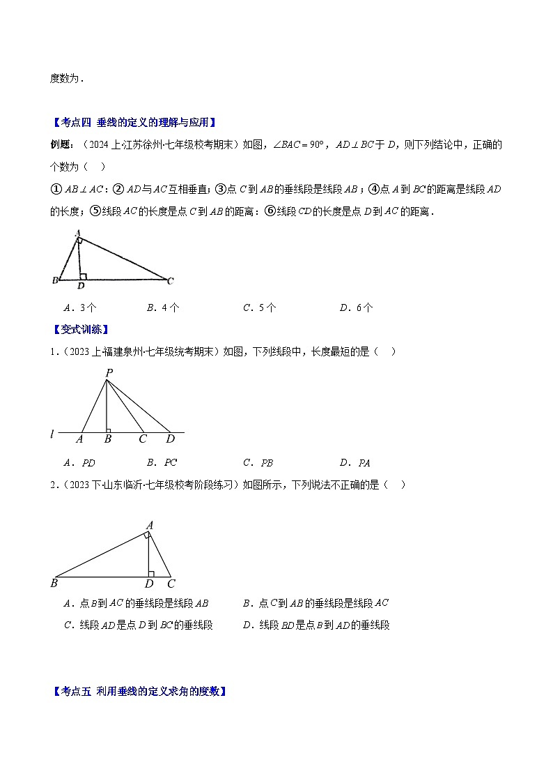 专题2.1 两条直线的位置关系之七大考点-【学霸满分】2023-2024学年七年级数学下册重难点专题提优训练（北师大版）03