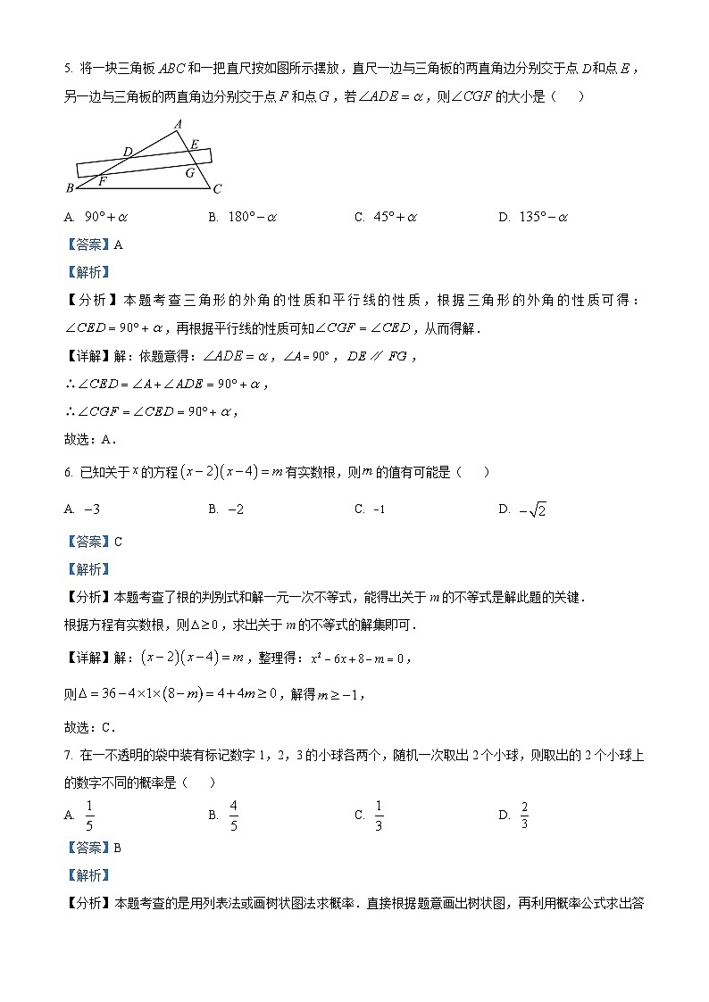 2024年安徽省“C20”教育联盟中考二模数学试题（原卷版+解析版）03