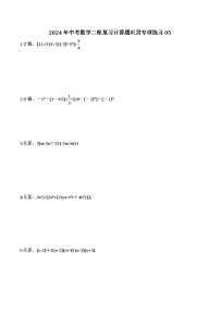 2024年中考数学二轮复习计算题巩固专项练习05（含答案）