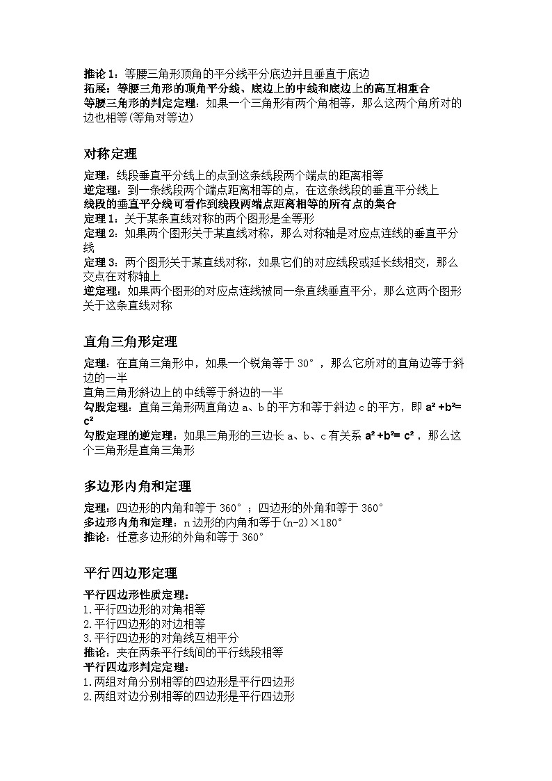 初中数学考试必背定理第2页