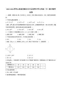 2023-2024学年山东省济南市市中区育秀中学七年级（下）期中数学试卷(含解析）