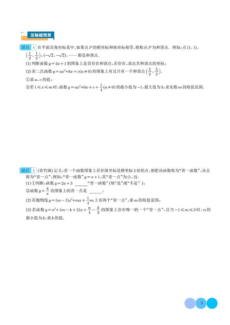2024年中考数学二轮培优专题 新知识学习型&新定义问题之求函数的特殊点（原卷版+解析版）第3页