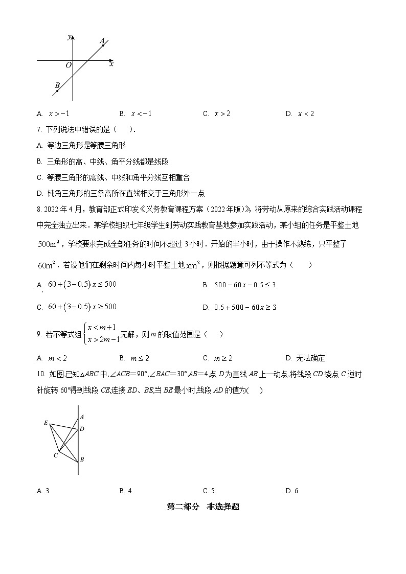 广东省深圳市龙岗区宏扬学校2023-2024学年八年级下学期期中数学试题（原卷版+解析版）02