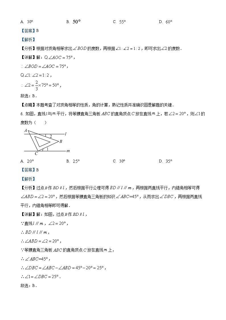 河南省商丘市永城市实验中学2023-2024学年七年级下学期期中数学试题（解析版）第3页