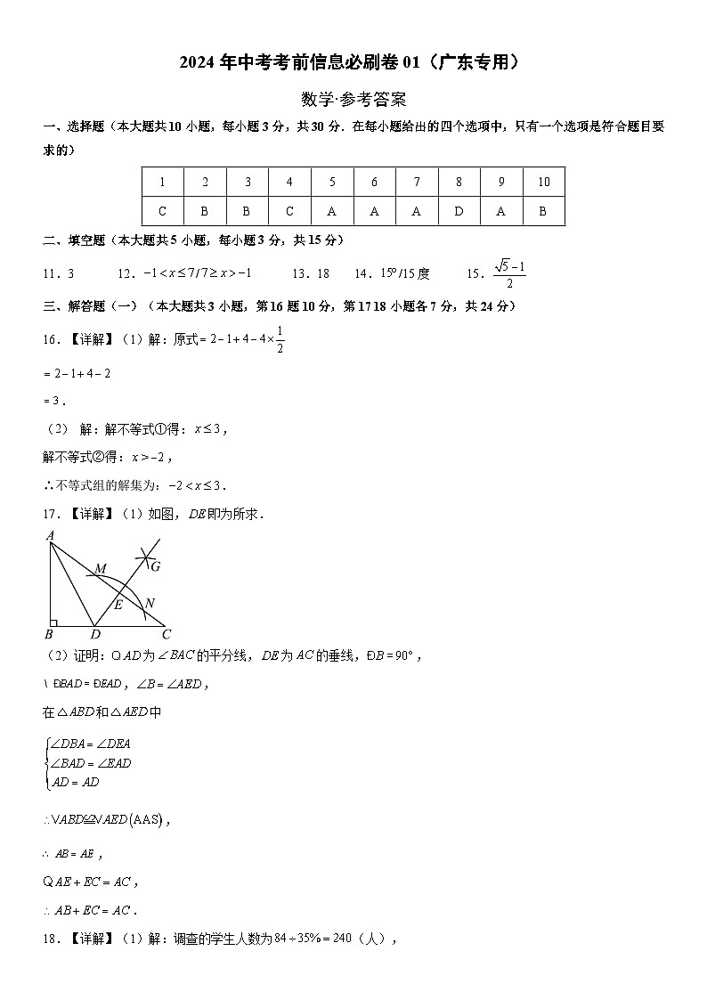 信息必刷卷01（广东省卷专用）（参考答案）第1页