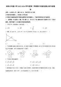 广东省珠海市香洲区珠海市凤凰中学2023-2024学年八年级下学期期中数学试题（原卷版+解析版）