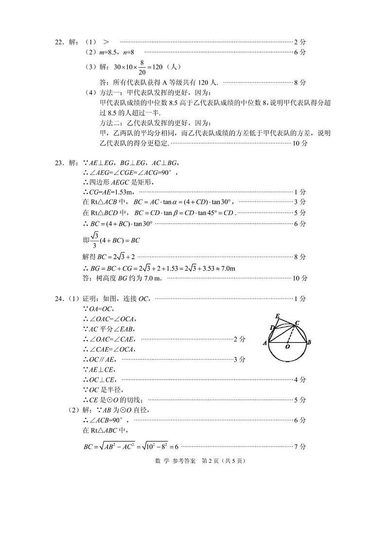 2024年广西壮族自治区钦州市中考一模数学试题（图片版含答案）02