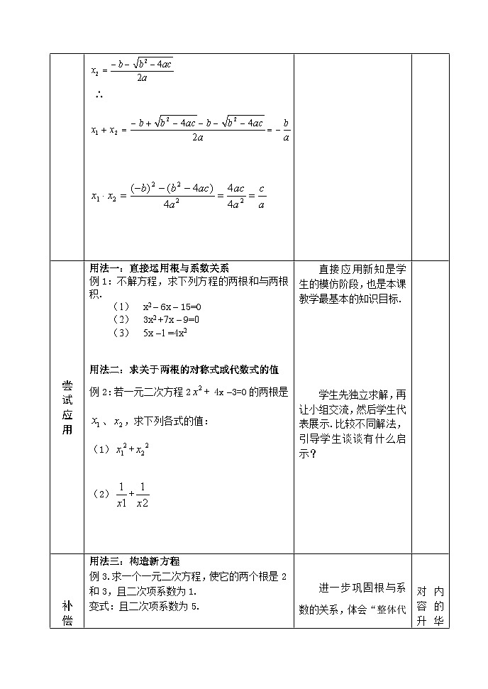 沪科版数学八年级下册 17.4 一元二次方程的根与系数的关系(30)-教案03