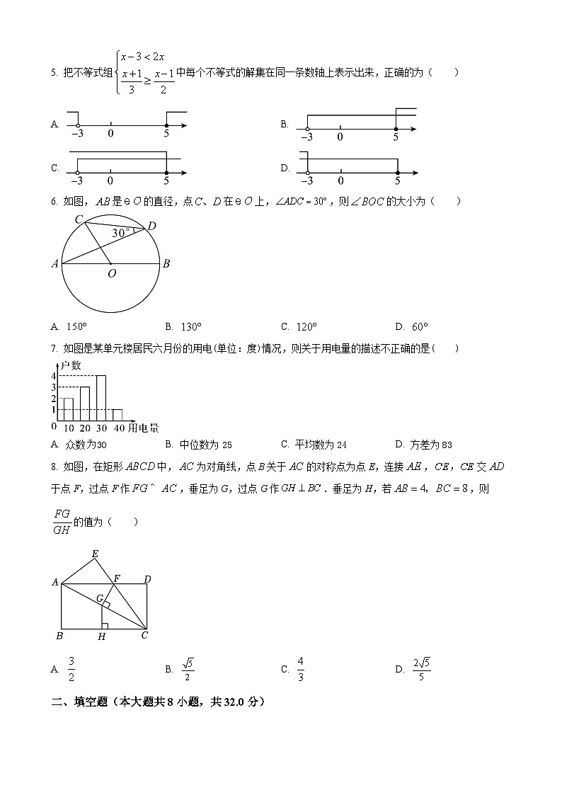 2023年山东省滨州市滨城区中考数学模拟预测题（原卷版+解析版）02