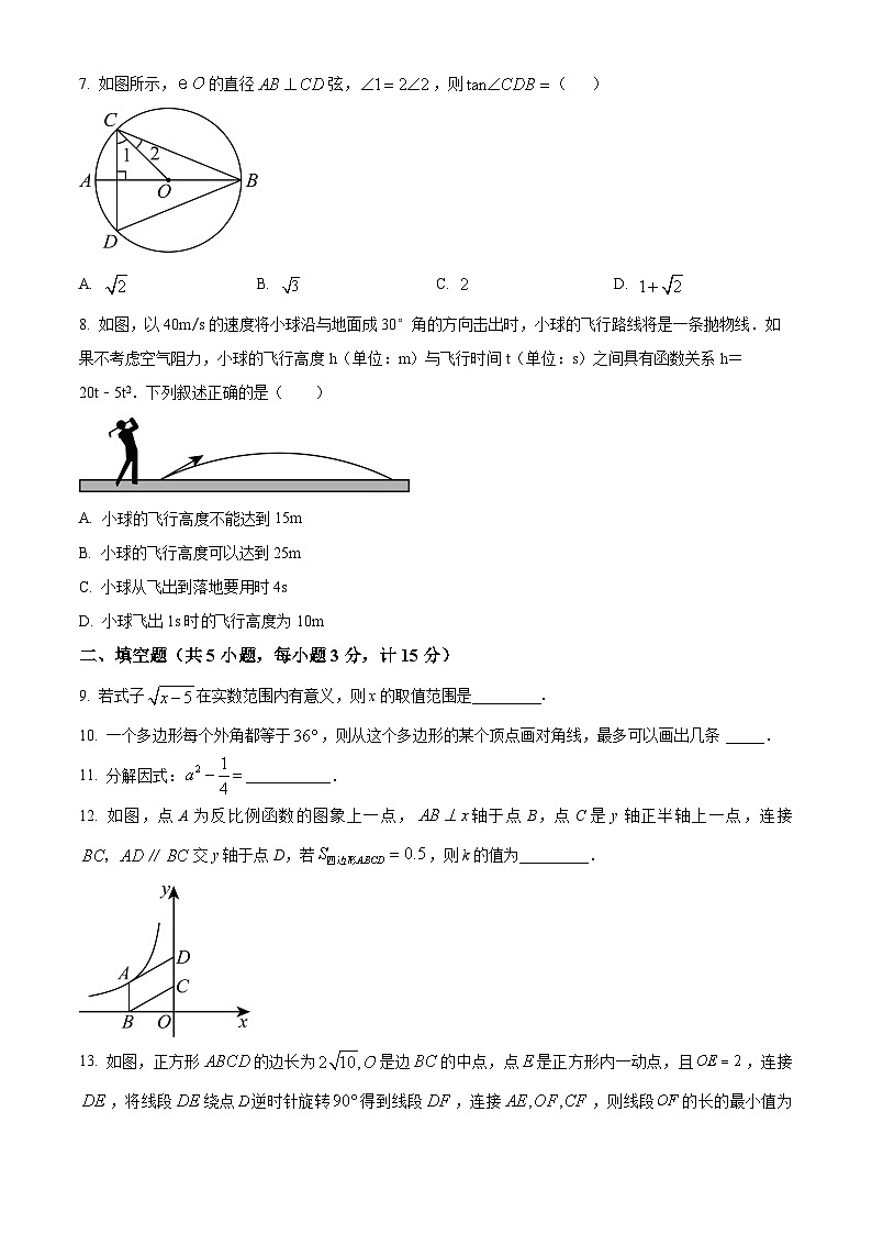 2024年陕西省宝鸡市陈仓区中考模拟数学试题（原卷版）第2页