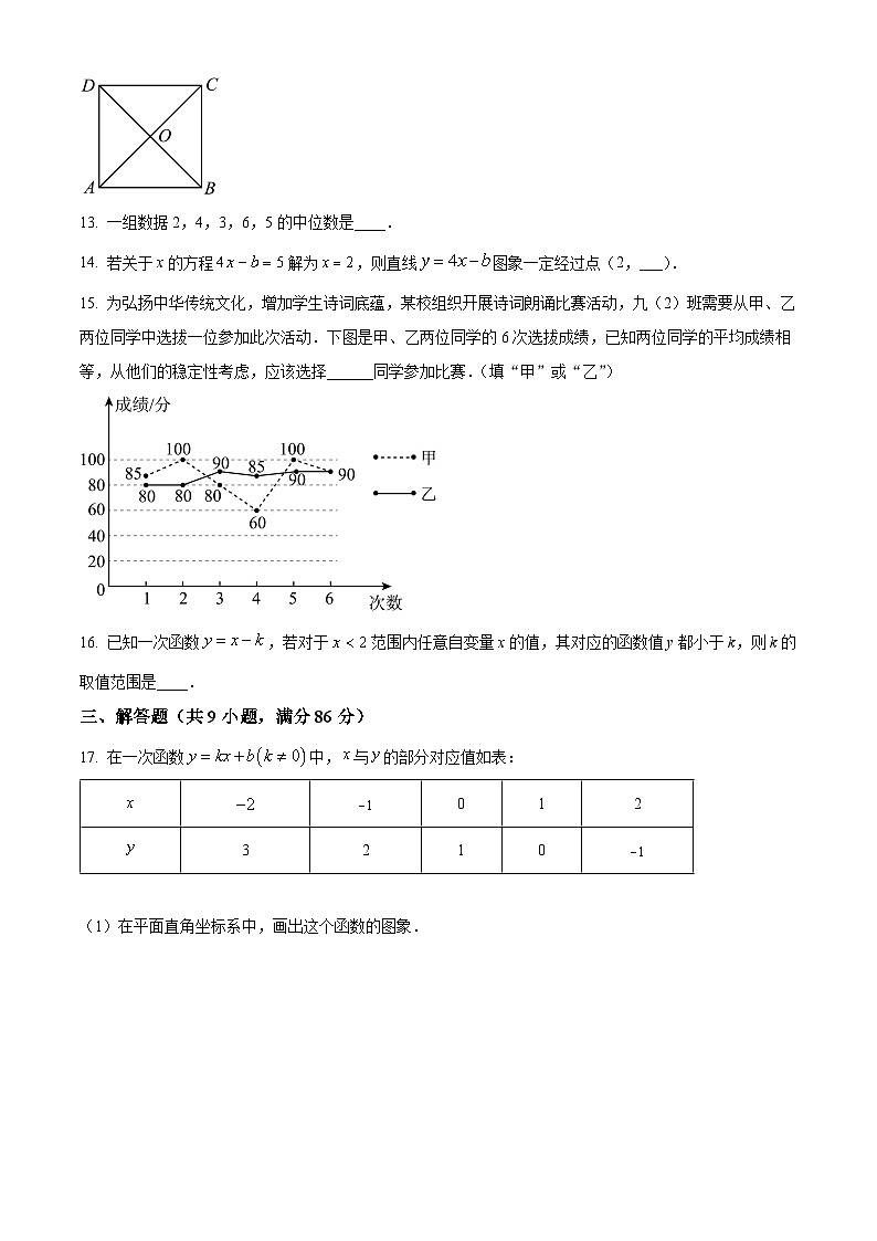 福建省福建师范大学附属中学2023-2024学年八年级下学期期中数学试题（原卷版）第3页