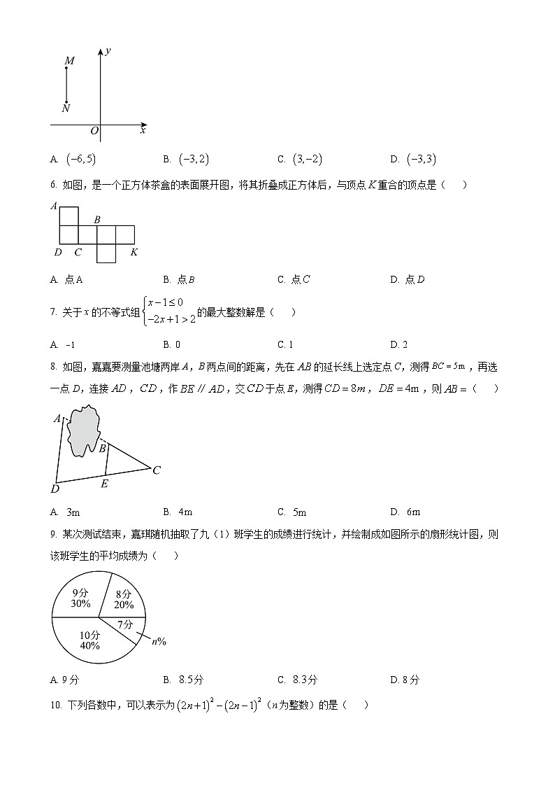 2024年河北省张家口市张家口市联考中考一模数学试题（原卷版）第2页