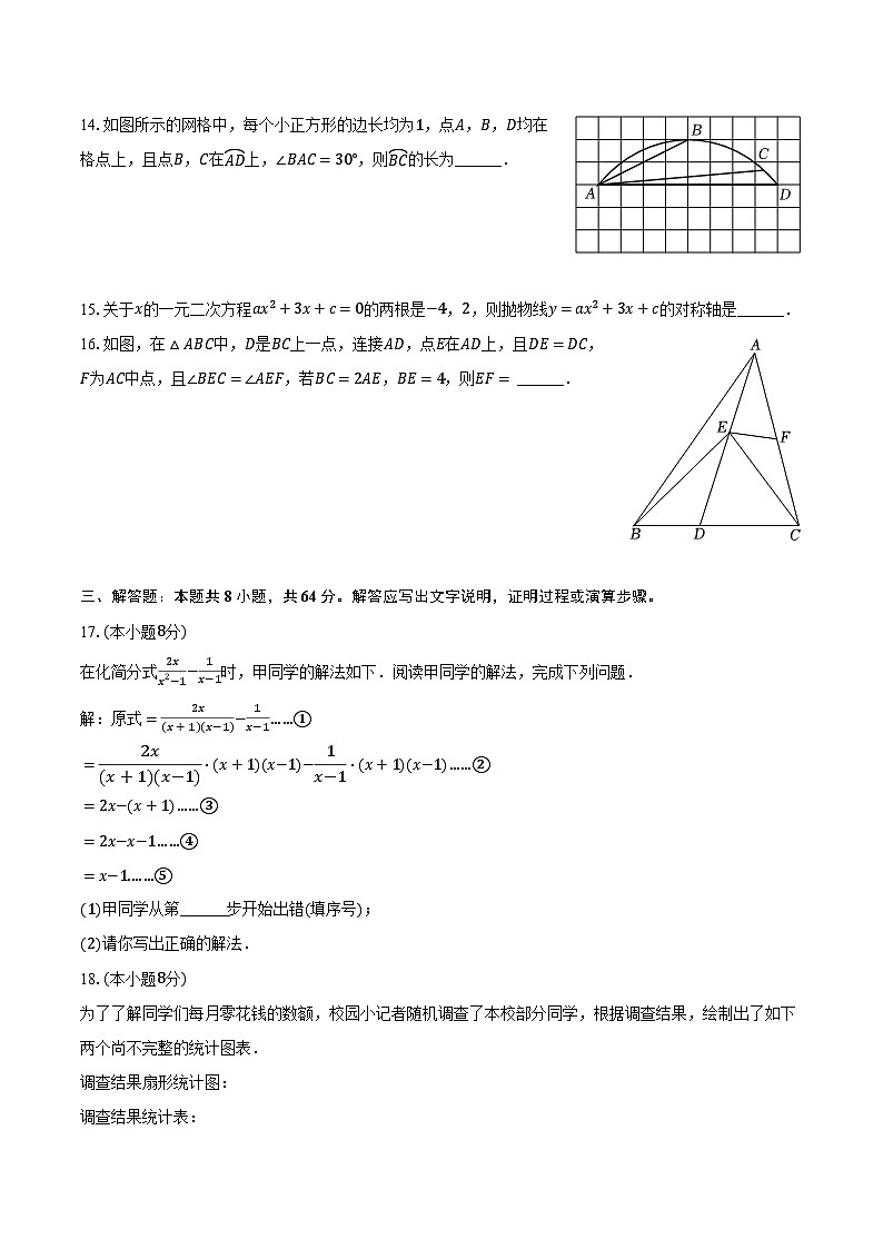 2023-2024学年浙江省杭州市西湖区保俶塔申花学校九年级（下）月考数学试卷（3月份）（含解析）第3页