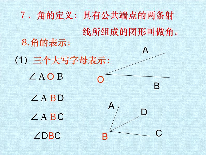 鲁教版（五四制）数学六年级下册 第五章 基本平面图形 复习课件08