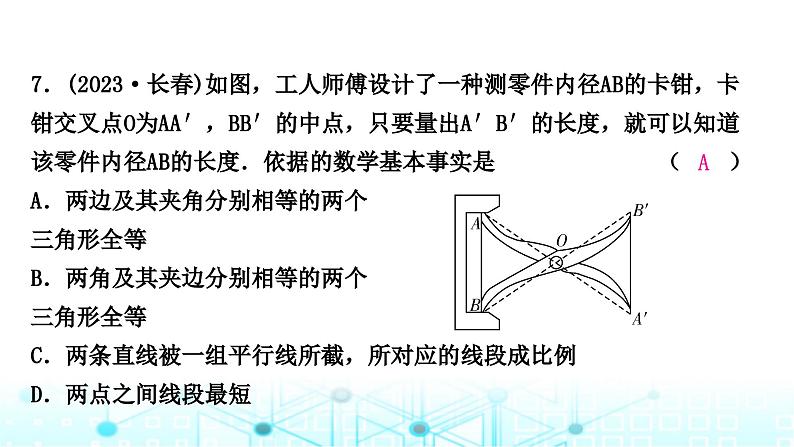 中考数学复习第四章三角形第三节大概念整合3全等三角形与相似三角形课件08