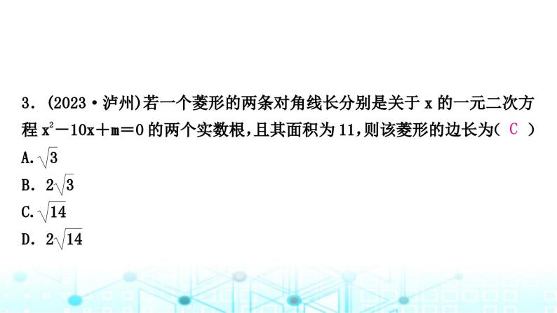 中考数学复习专项训练五一元二次方程根与系数关系课件04