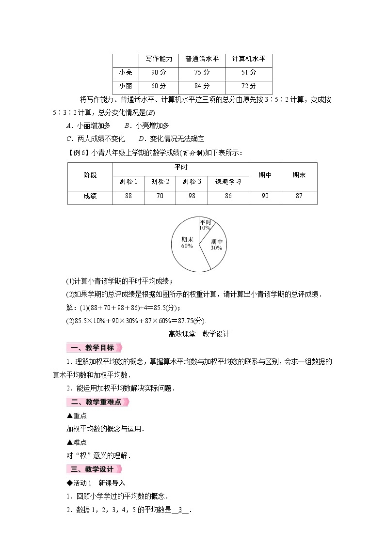 人教版八年级数学下册第二十章《数据的分析》同步教学设计03