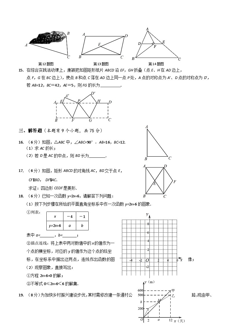 湖北省十堰市丹江口市2023-2024学年八年级下学期期中教学质量监测数学试题（含答案）03