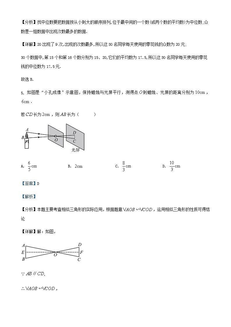 2024年浙江省温州市初中学业水平考试数学适应性练习卷解析第3页