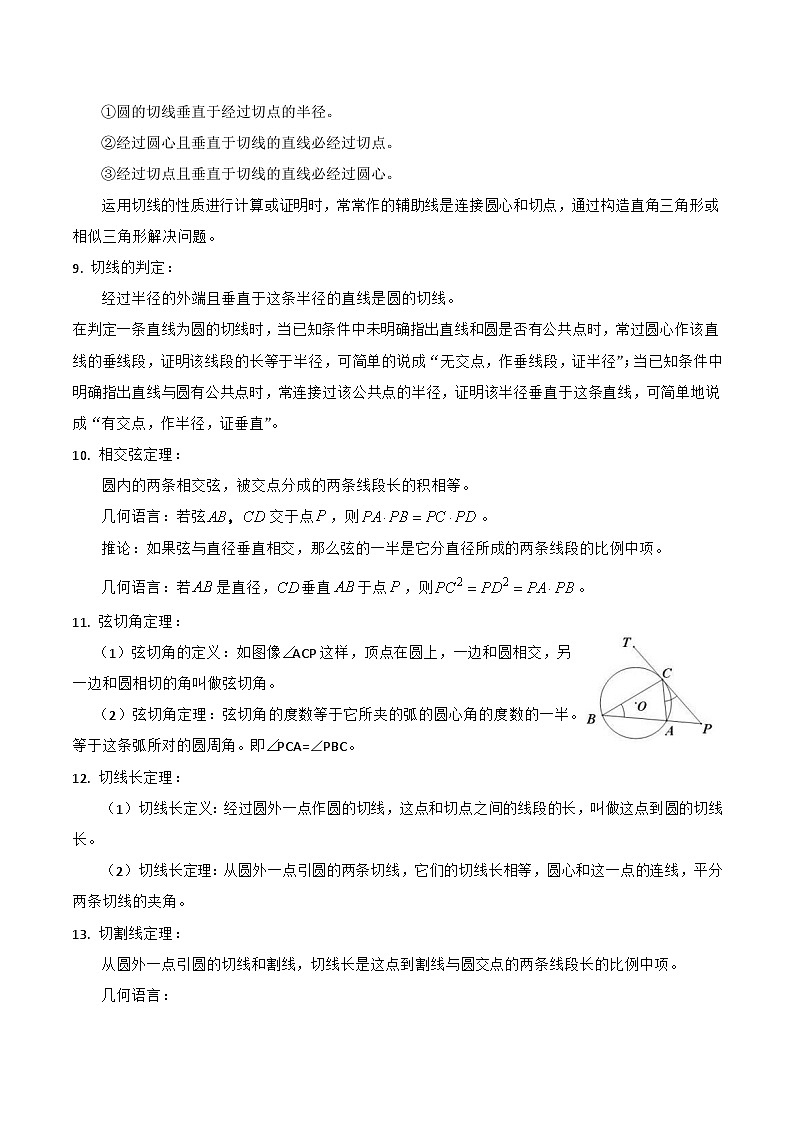 2024年中考数学必考考点专题12 圆综合篇（原卷版）第2页