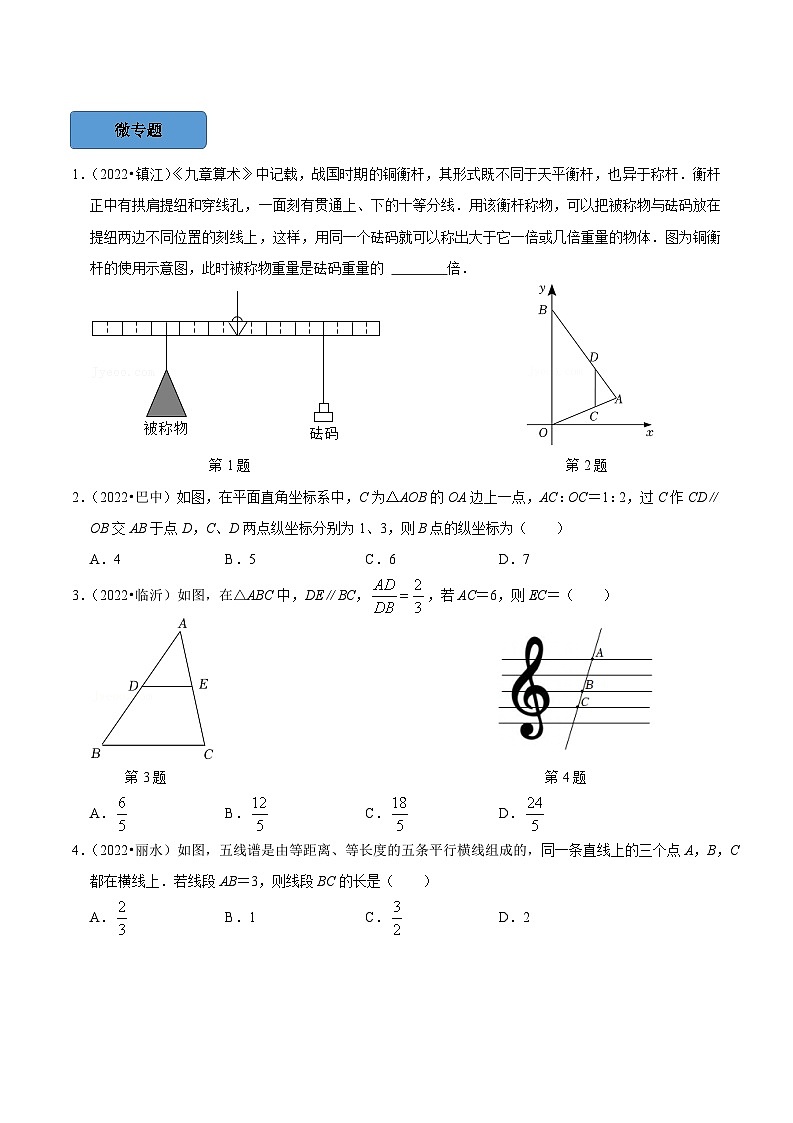 2024年中考数学必考考点专题28 相似三角形篇（原卷版）02