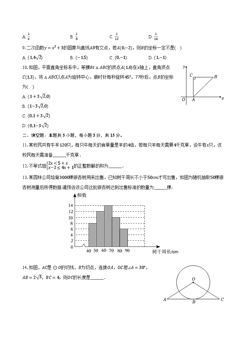 2024年河南省信阳市息县中考数学二模试卷（含解析）02