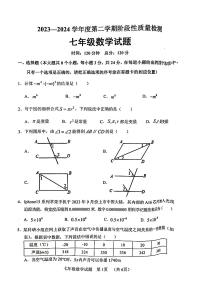 山东省菏泽市鄄城县2023-2024学年七年级下学期4月期中考试数学试题