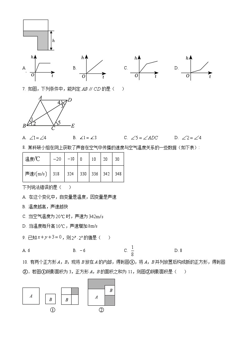 福建省三明市尤溪县2023-2024学年七年级下学期期中数学试题（原卷版）第2页