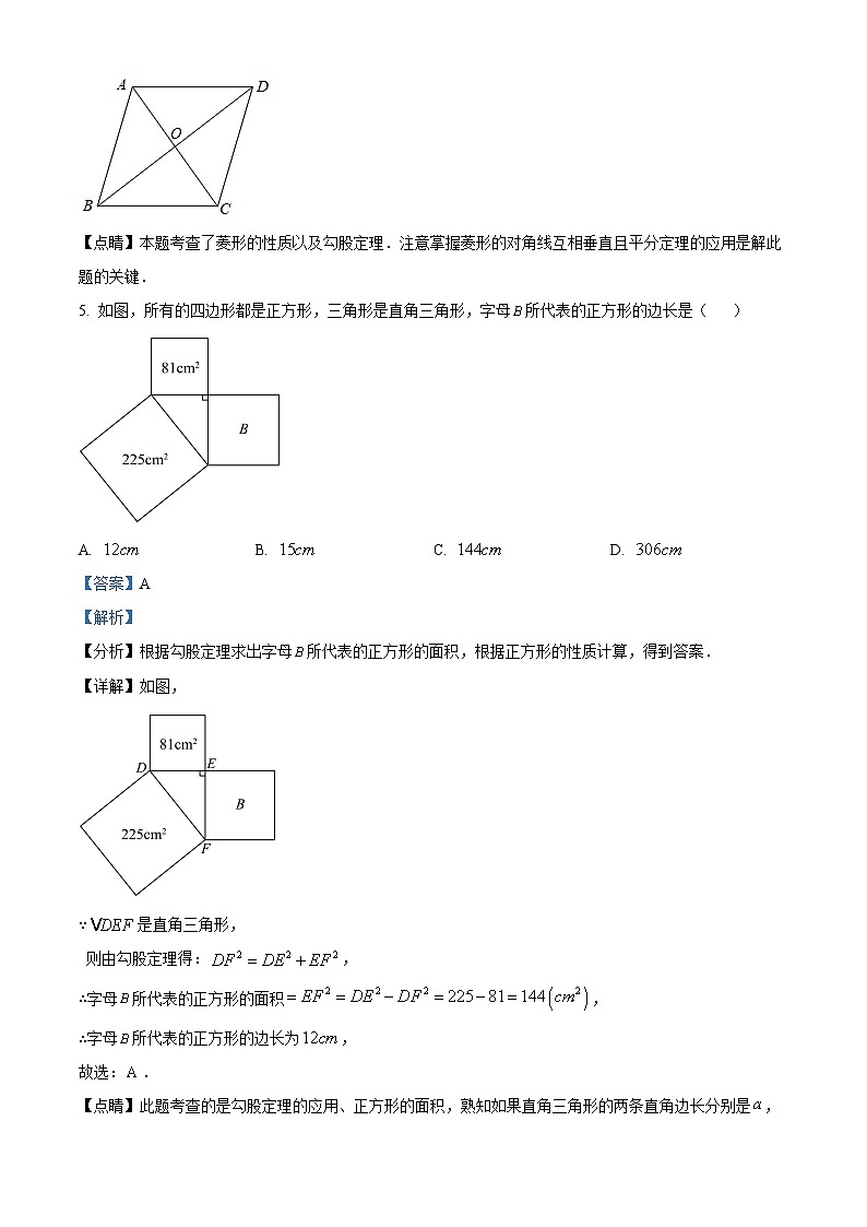 广东省东莞市东莞市沙田瑞风实验学校2023-2024学年八年级下学期期中数学试题（解析版）第3页