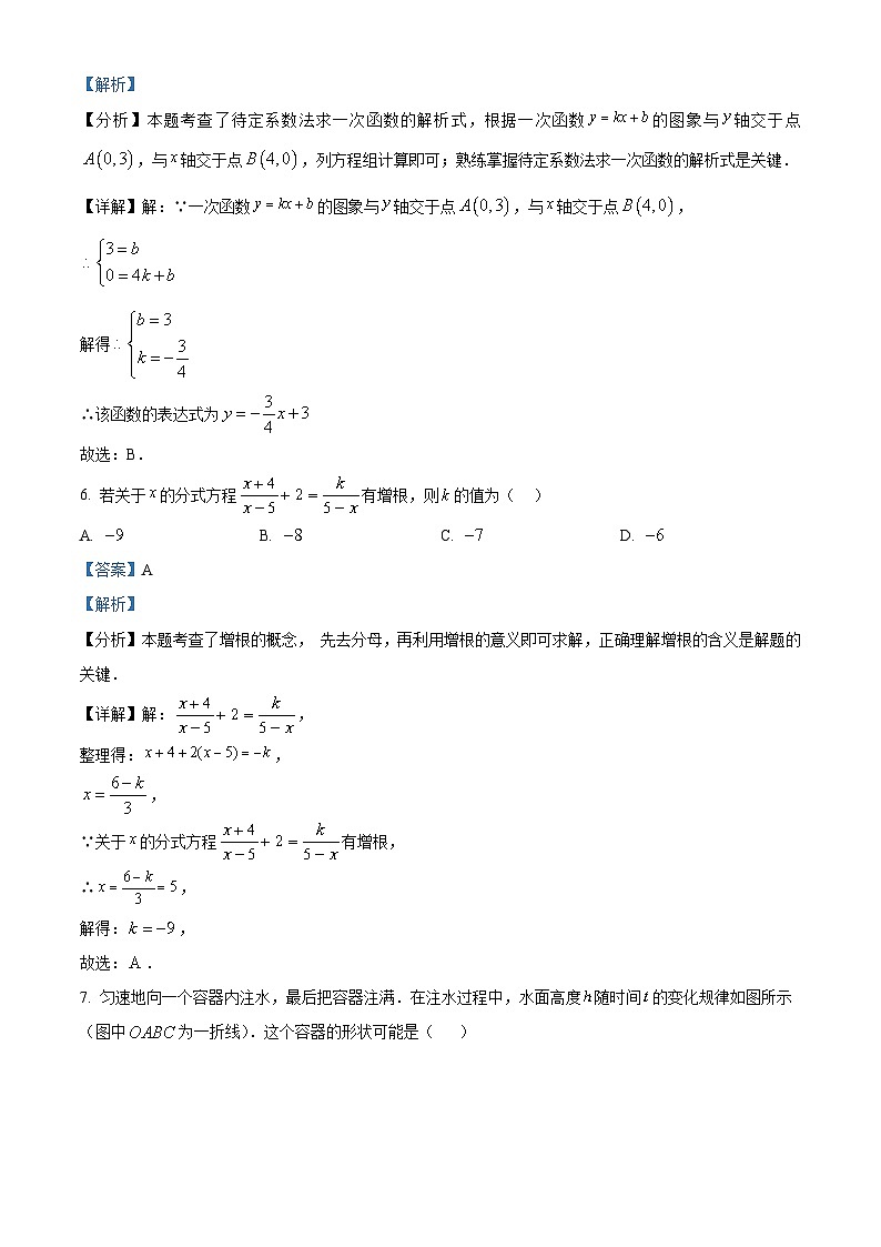 山西省临汾市尧都区临汾市兴国实验学校2023-2024学年八年级下学期期中数学试题（原卷版+解析版）03