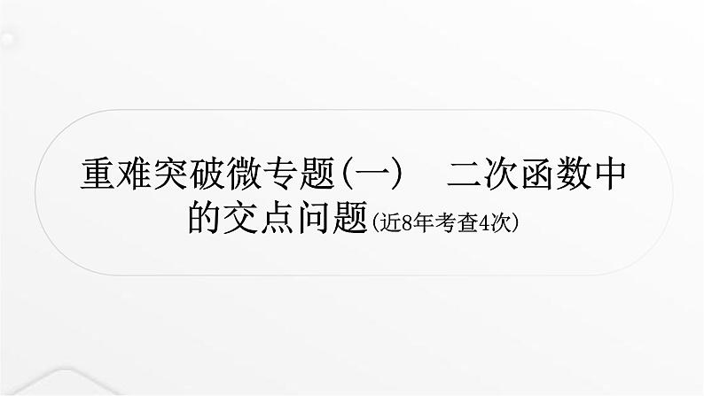 中考数学复习重难突破微专题(一)二次函数中的交点问题(近8年考查4次)课件第1页