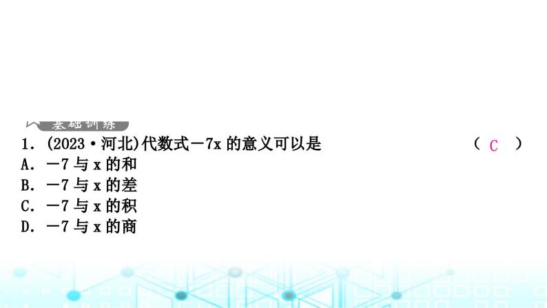 中考数学复习第一章数与式第三节代数式、整式与因式分解课件02