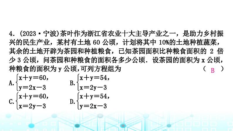 中考数学复习第二章方程(组)与不等式(组)第一节一次方程(组)及其应用课件05