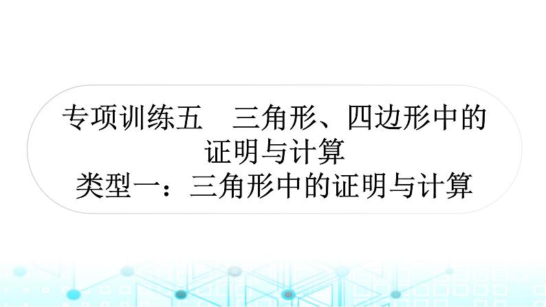 中考数学复习专项训练五三角形、四边形中的证明与计算类型一三角形中的证明与计算课件01