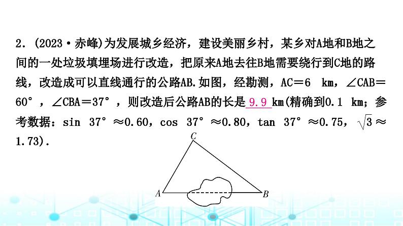 中考数学复习专项训练六解直角三角形的实际应用课件03