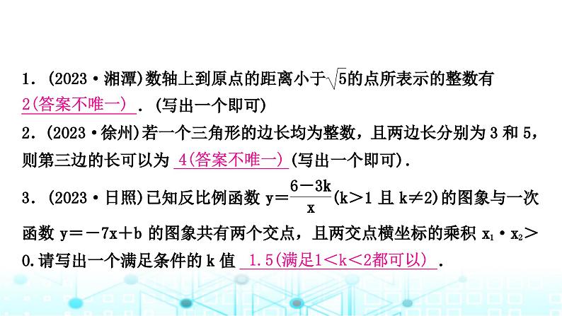 中考数学复习专项训练十开放性试题课件02