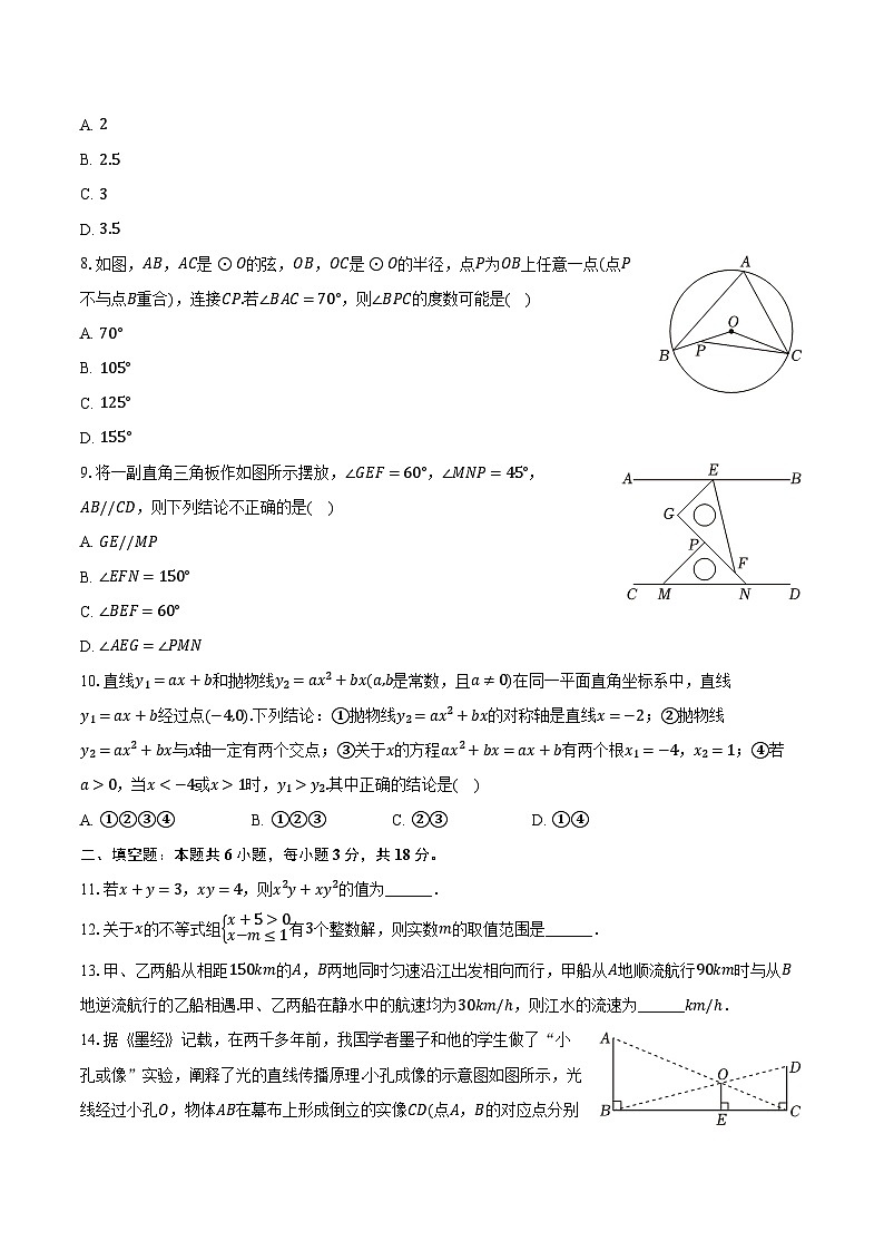 2024年山东省菏泽市巨野县中考数学一模试卷（含解析）第2页