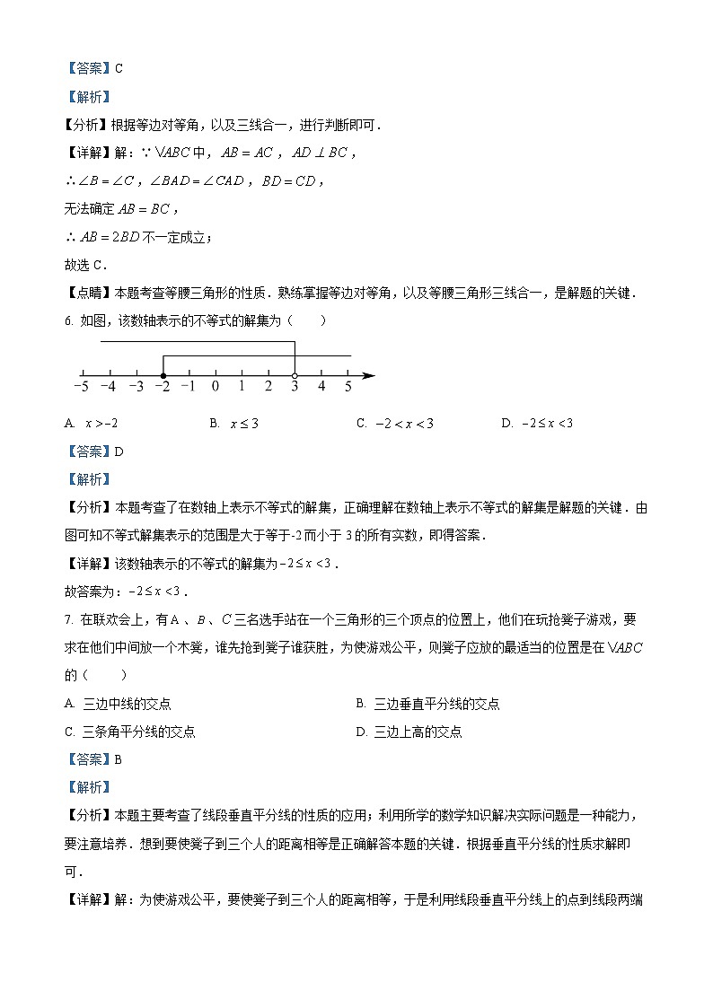 广东省佛山市顺德区顺峰中学、梁开中学、凤城中学等2023-2024学年八年级下学期期中数学试题（原卷版+解析版）03