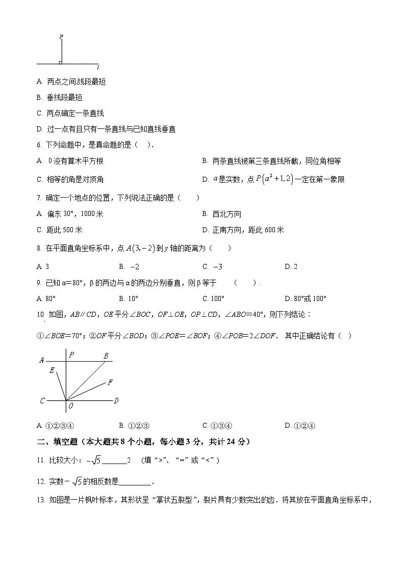 湖南省湘西自治州2023-2024学年七年级下学期期中数学试题（原卷版+解析版）02