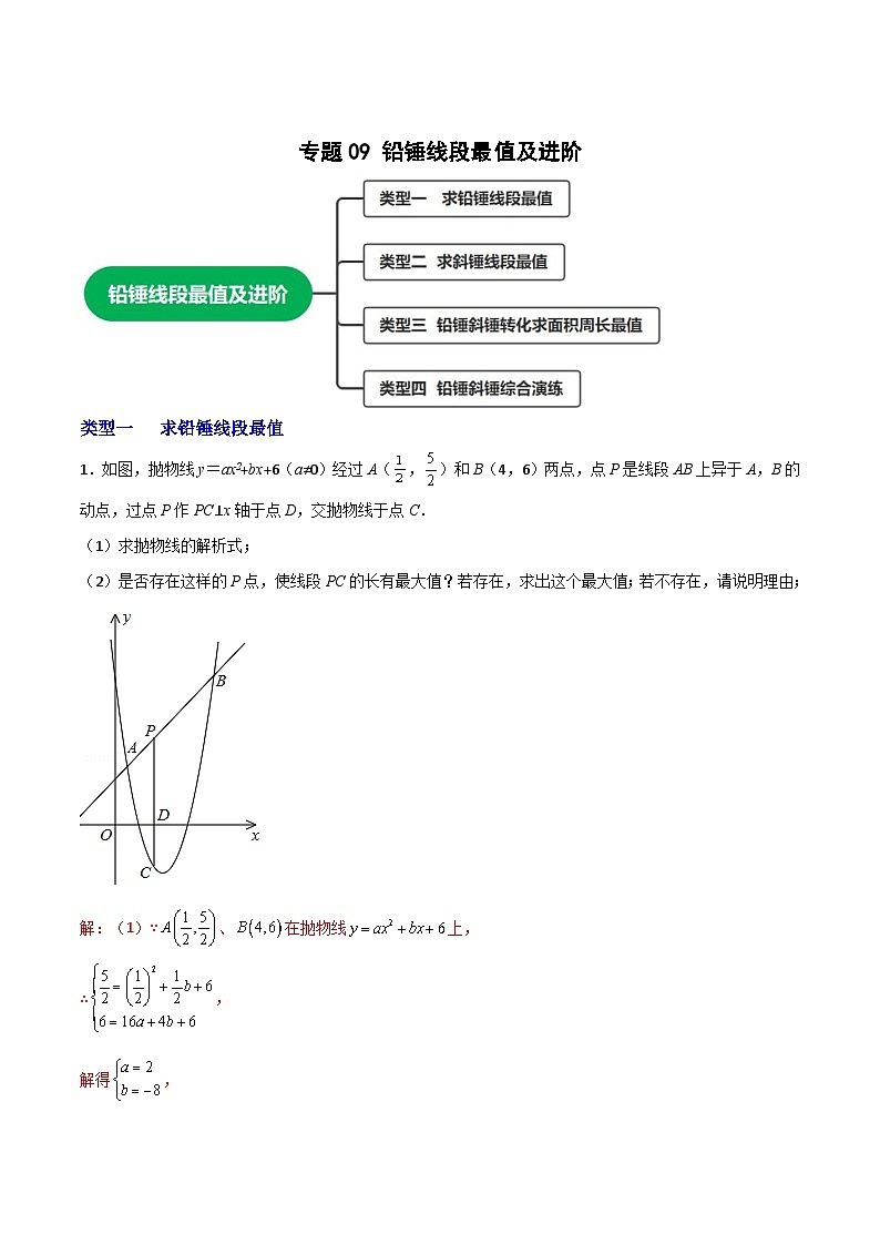 专题09 铅锤线段最值及进阶（解析版）第1页