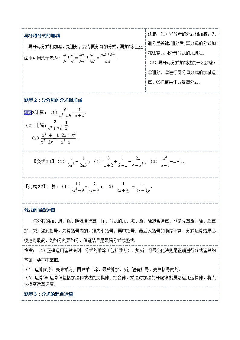 15.2.2 分式的加减（讲+练）【11大题型】-【重要笔记】2022-2023学年八年级数学上册重要考点精讲精练(人教版)02