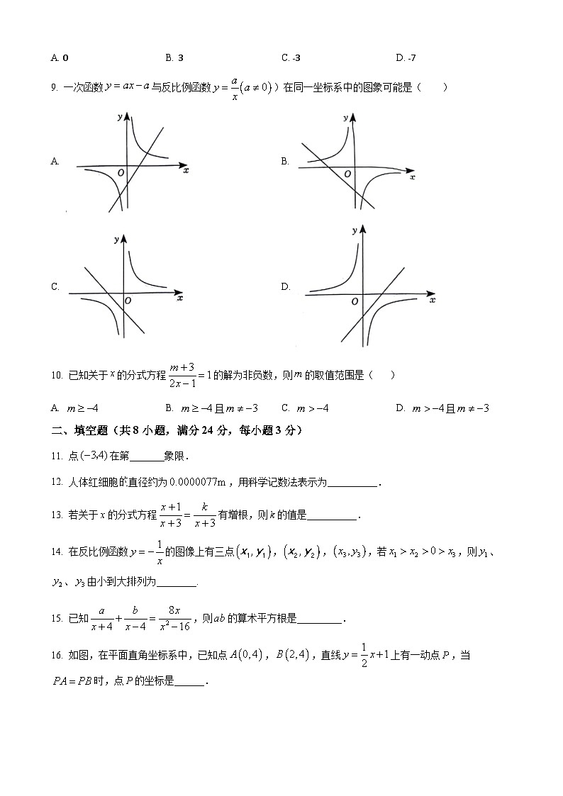 湖南省衡阳市蒸湘区2023-2024学年八年级下学期期中数学试题（原卷版）第2页